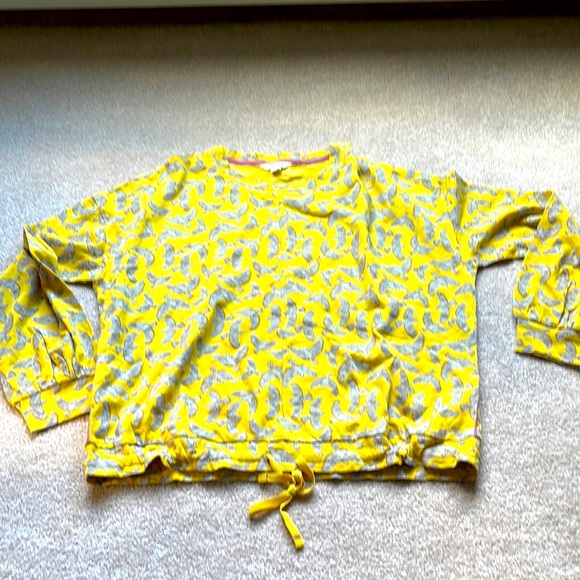 White Stuff Yellow Long Sleeve Tie Front Top Size US 8/UK 12 - Picture 1 of 6